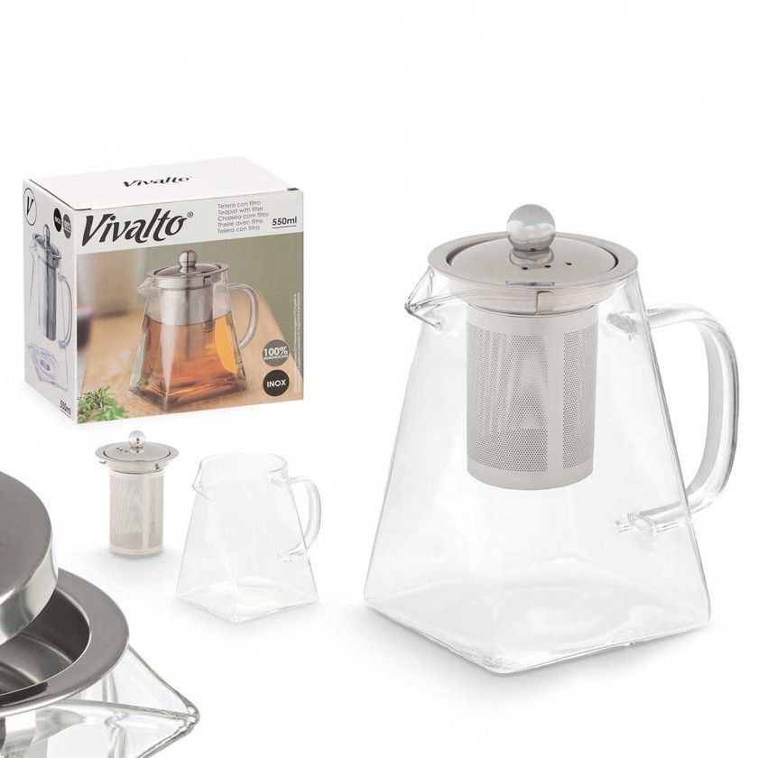 Bule com Filtro Inox 550ml 11X8.5X14cm Bule com Filtro Inox 550ml 11X8.5X14cm