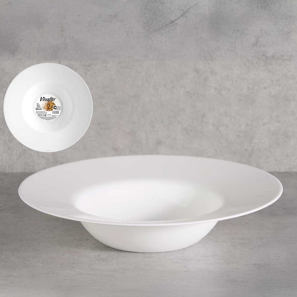 Prato Pasta Vidro Opaco 26cm Pack 6