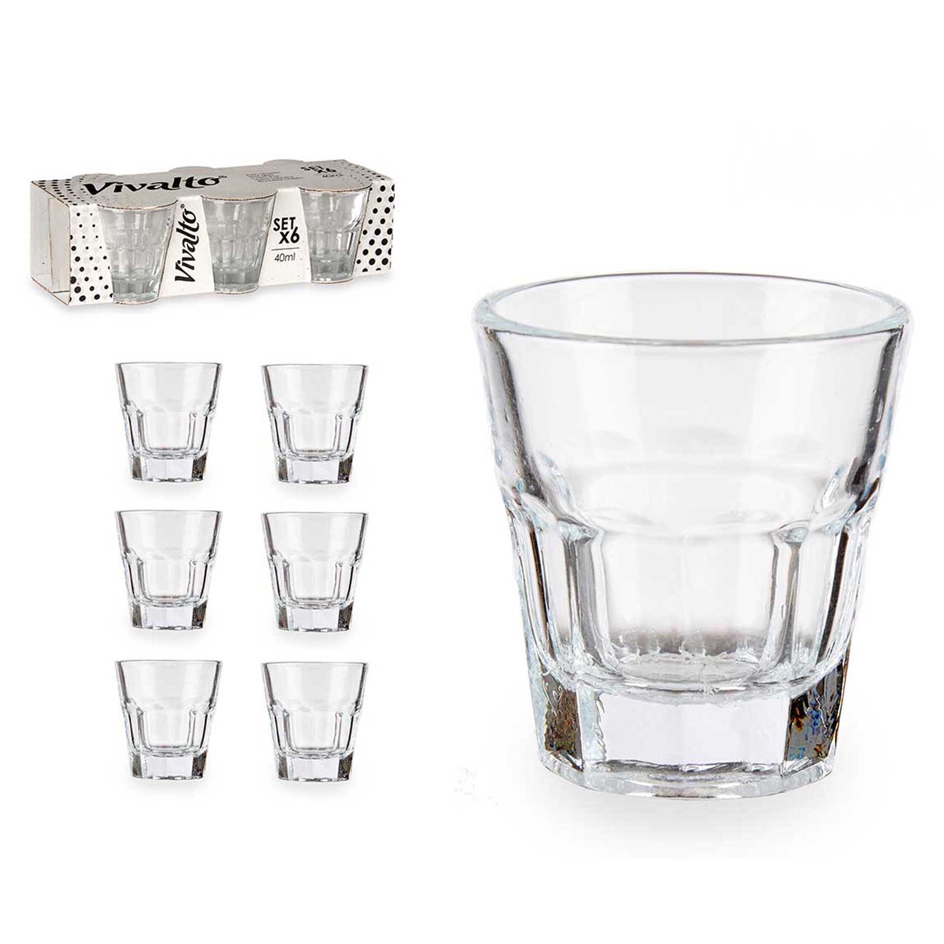 Copo Shot Vidro 40ml Pack 6