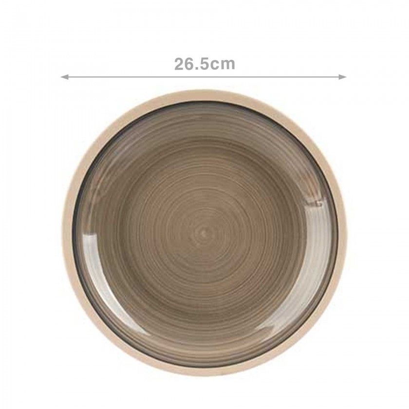 Prato Grés Raso Cinzento 26.5cm Pack 6 Prato Grés Raso Cinzento 26.5cm Pack 6