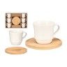 Chvena Caf Cermica com Prato Bambu 9X6.4X6.1cm Pack 6