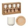 Copo Caf Cermica com Prato Bambu Branco 95ml 5.5X6.5cm Pack 4