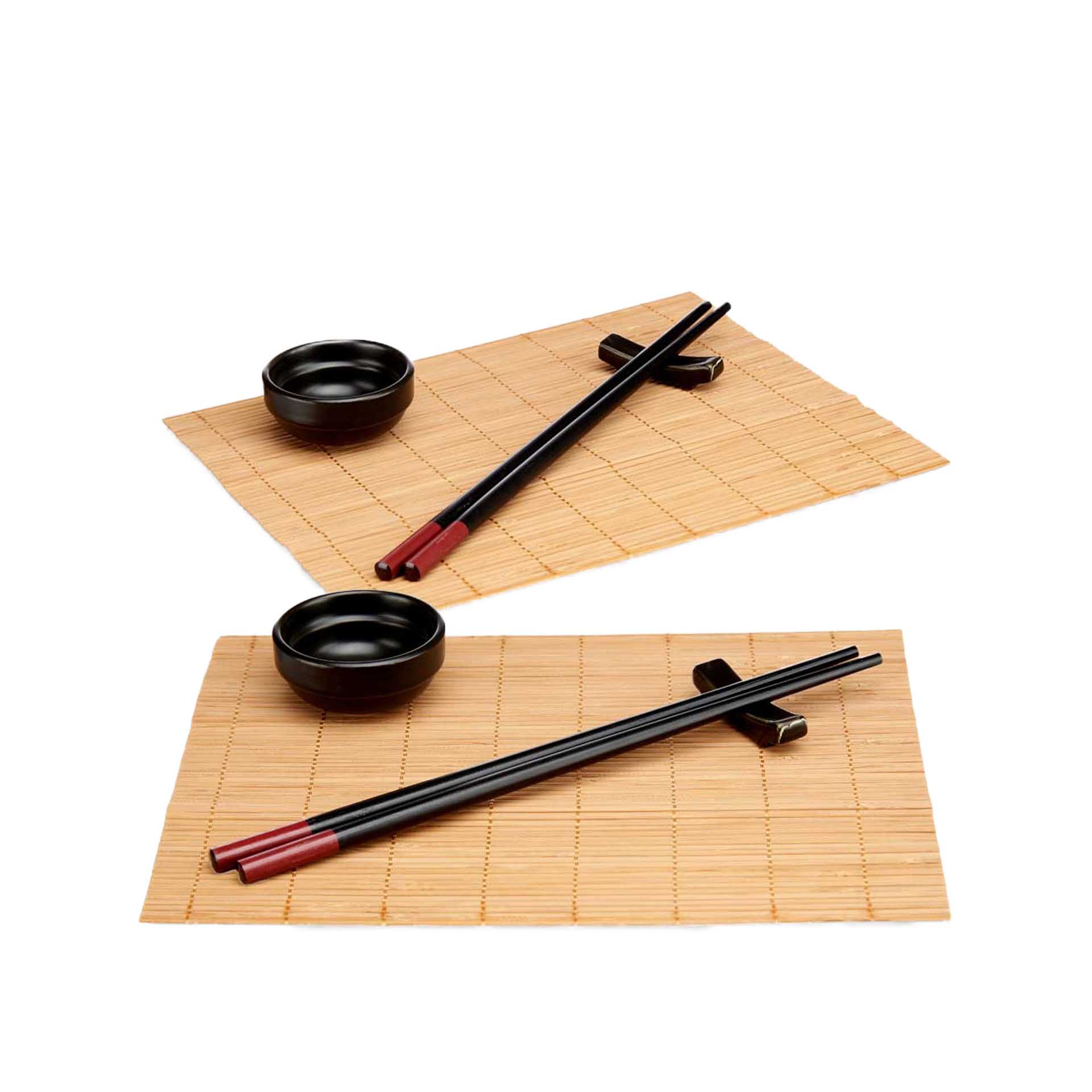 Conjunto Sushi Cerâmica / Bambu 8 Peças