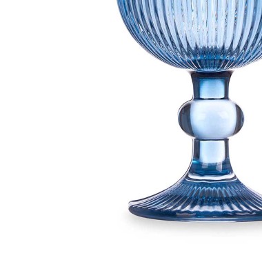 Copo com Pé Agata Azul 26cl Pack 6