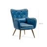 Poltrona Veludo Azul 70X68X92cm Poltrona Veludo Azul 70X68X92cm