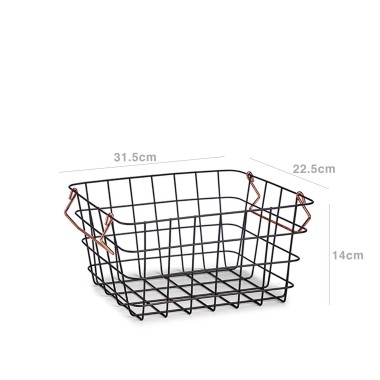 Cesto Metal com Asas Retangular 31.5X22.5X14cm