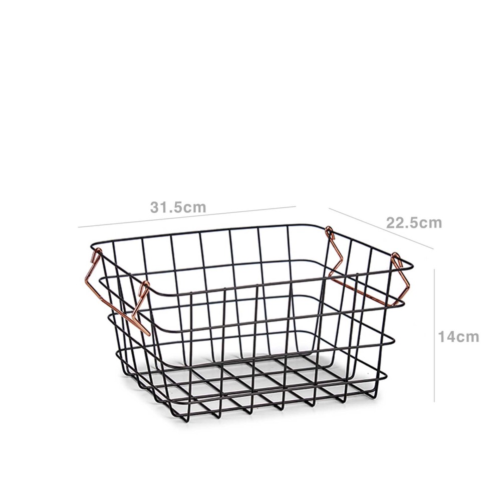 Cesto Metal com Asas Retangular 31.5X22.5X14cm