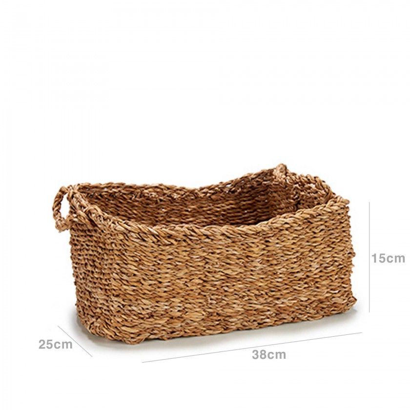 Cesto Vime com Asas Retangular 18L 38X25X15cm