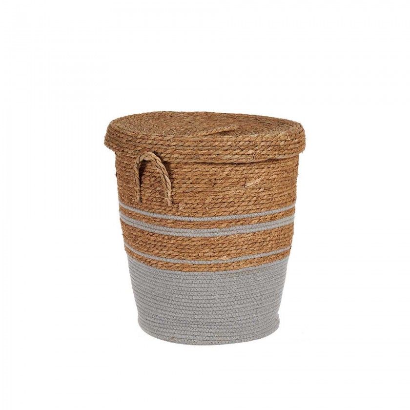 Cesto Vime com Tampa Redondo 4000ml 36X43cm
