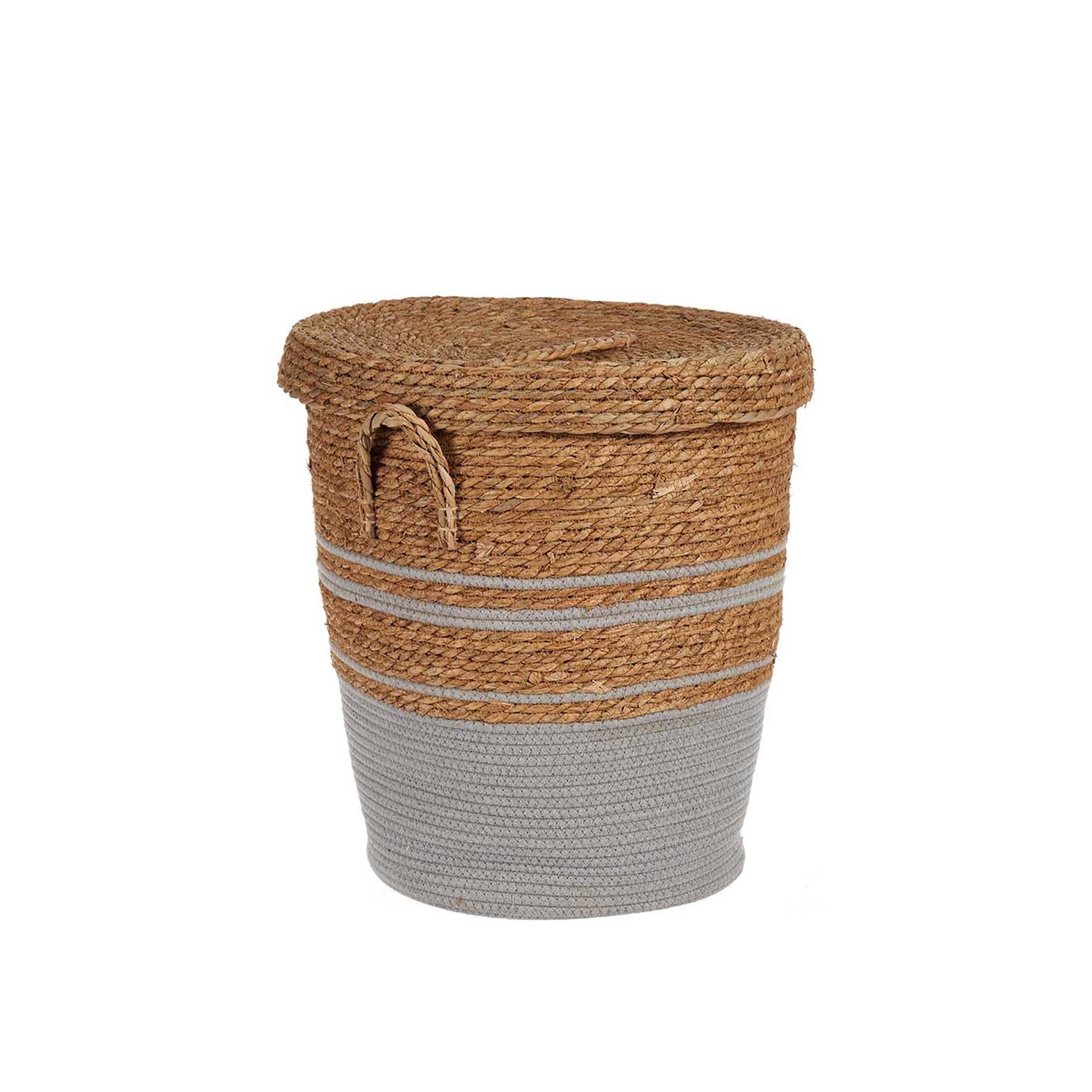 Cesto Vime com Tampa Redondo 4000ml 36X43cm