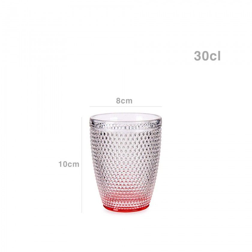 Copo Picotado Special sem P Rosa 30cl 8X10cm Pack 6