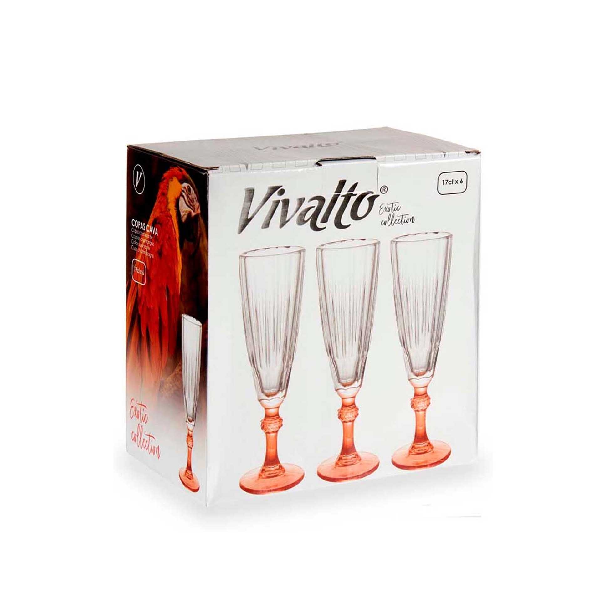 Copo Flute Picotado Exotic com Pé 17cl Pack 6