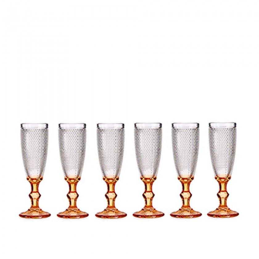 Copo Flute Picotado Special com P Ambar 18cl Pack 6