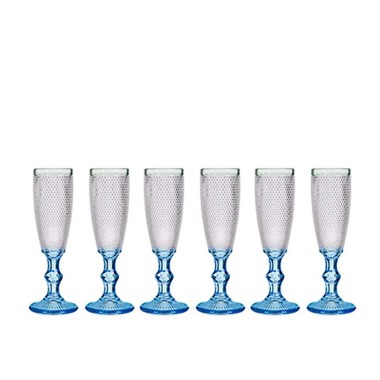 Copo Flute Picotado Special com Pé 18cl 6X20cm Pack 6