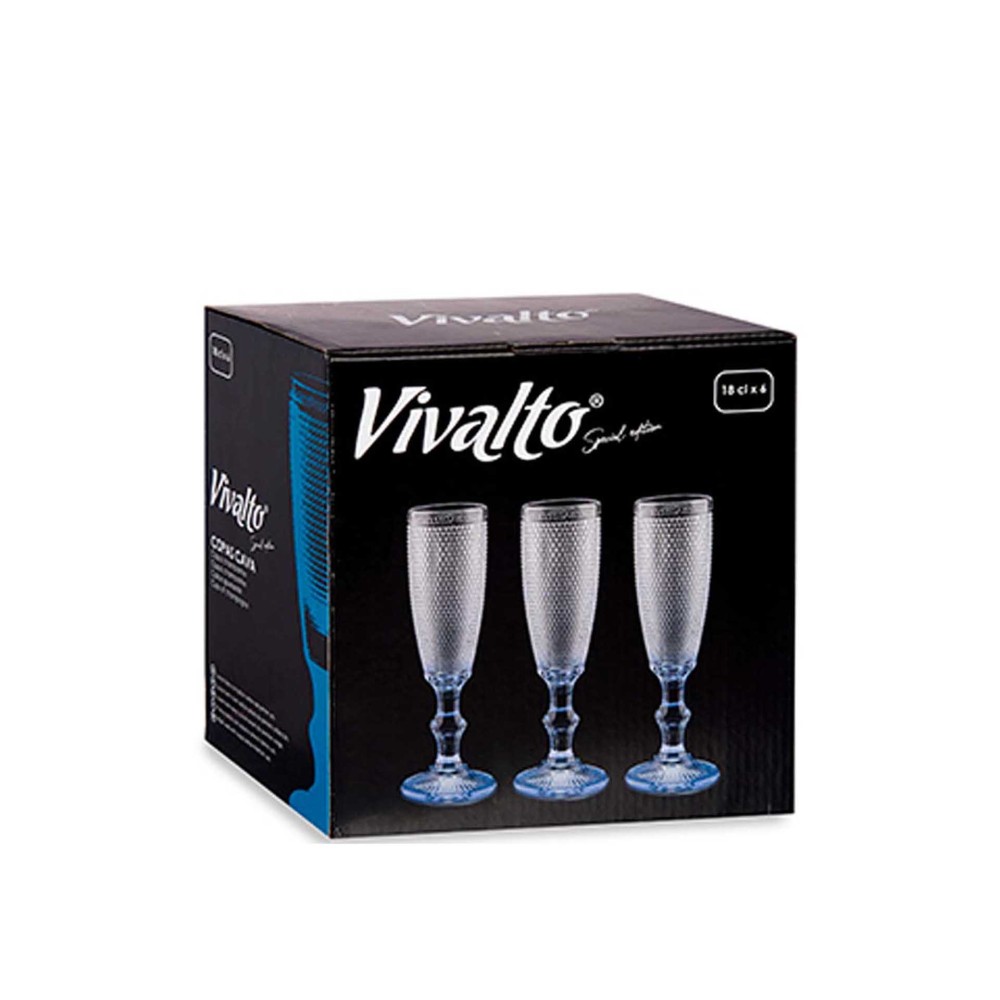 Copo Flute Picotado Special com Pé 18cl 6X20cm Pack 6