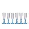 Copo Flute Picotado Special com P Azul 18cl 6X20cm Pack 6
