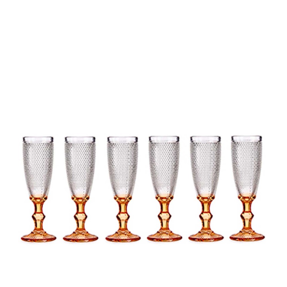 Copo Flute Picotado Special com Pé Ambar 18cl Pack 6