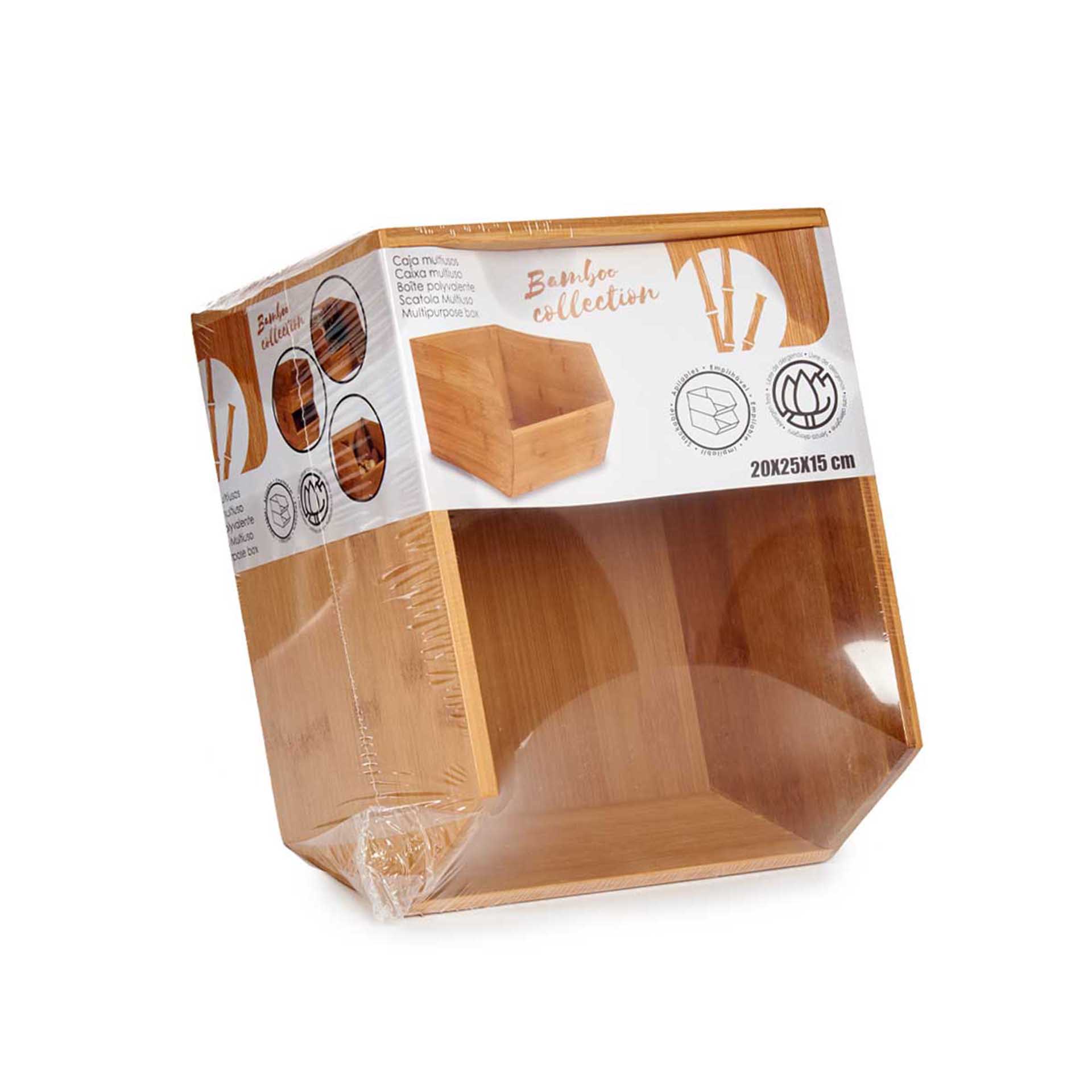 Caixa Empilhável Bambu 25X20X15cm