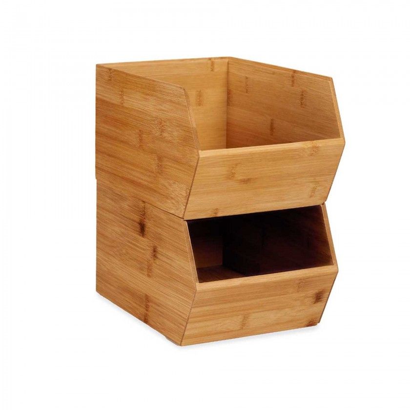 Caixa Empilhvel Bambu 25X20X15cm