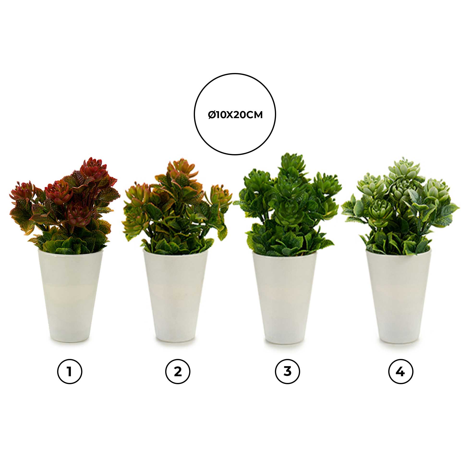 Vaso Planta Artificial Branco 10X20cm