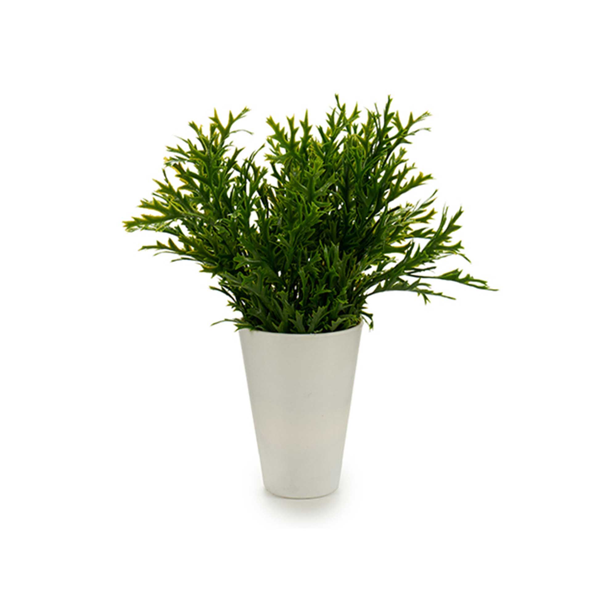 Vaso Planta Artificial Branco 13X13X25cm