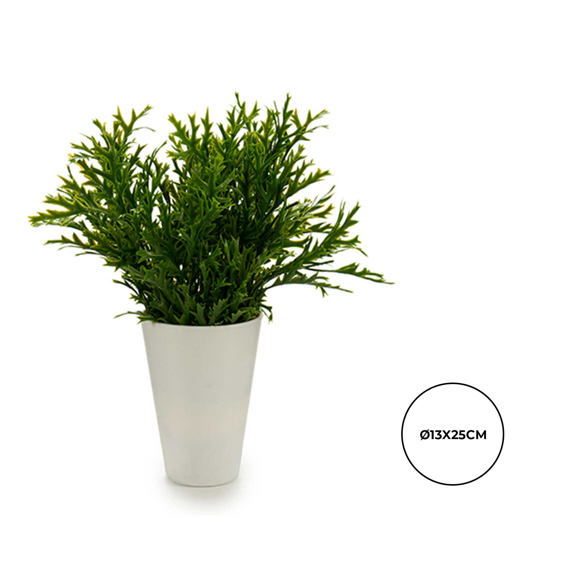Vaso Planta Artificial Branco 13X13X25cm