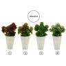 Vaso Planta Artificial Branco 10X20cm Vaso Planta Artificial Branco 10X20cm