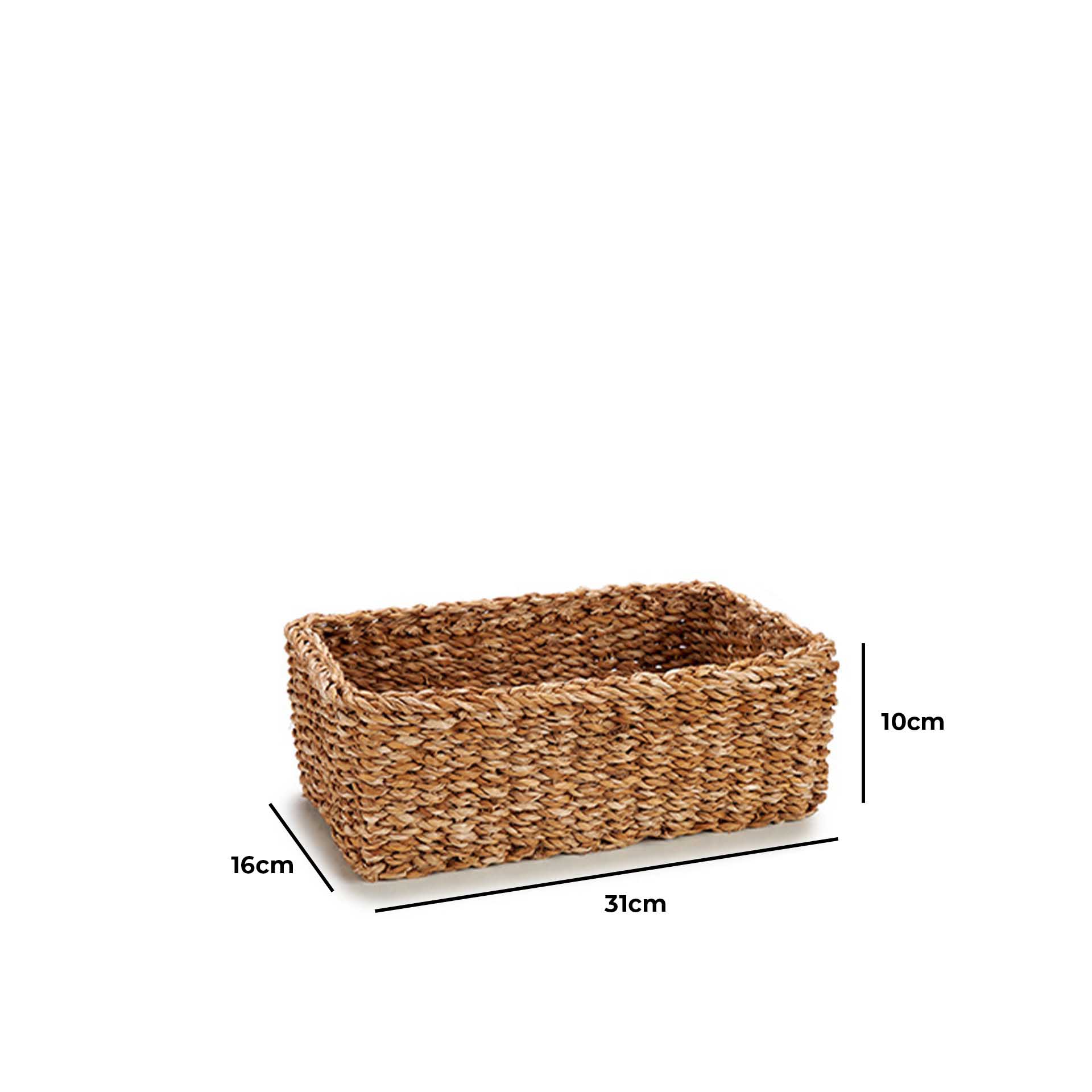 Cesto Vime com Asas Retangular 5000ml 31X16X10cm