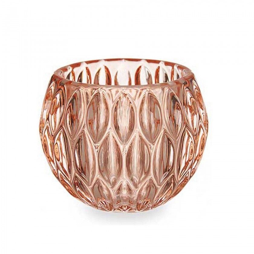 Porta Velas Vidro Hexágono Cobre 11X9cm Porta Velas Vidro Hexágono Cobre 11X9cm