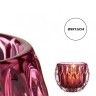 Porta Velas Vidro Hexágono Rosa 9X7.5cm Porta Velas Vidro Hexágono Rosa 9X7.5cm