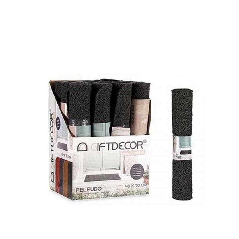 Tapete Porta Pvc Cinza 70X40cm