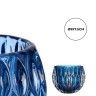 Porta Velas Vidro Hexágono Azul 9X7.5cm Porta Velas Vidro Hexágono Azul 9X7.5cm