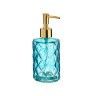 Dosificador Vidro Turquesa/Dourado 200ml 8.5X15cm Dosificador Vidro Turquesa/Dourado 200ml 8.5X15cm