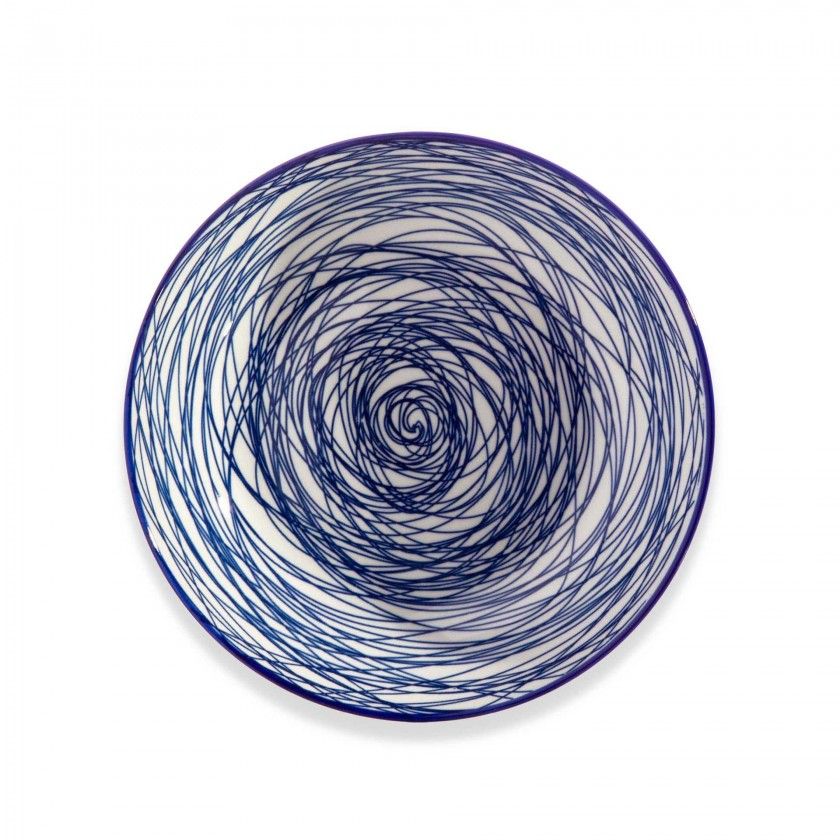 Prato Fundo Riscas Azul 3D 20cm