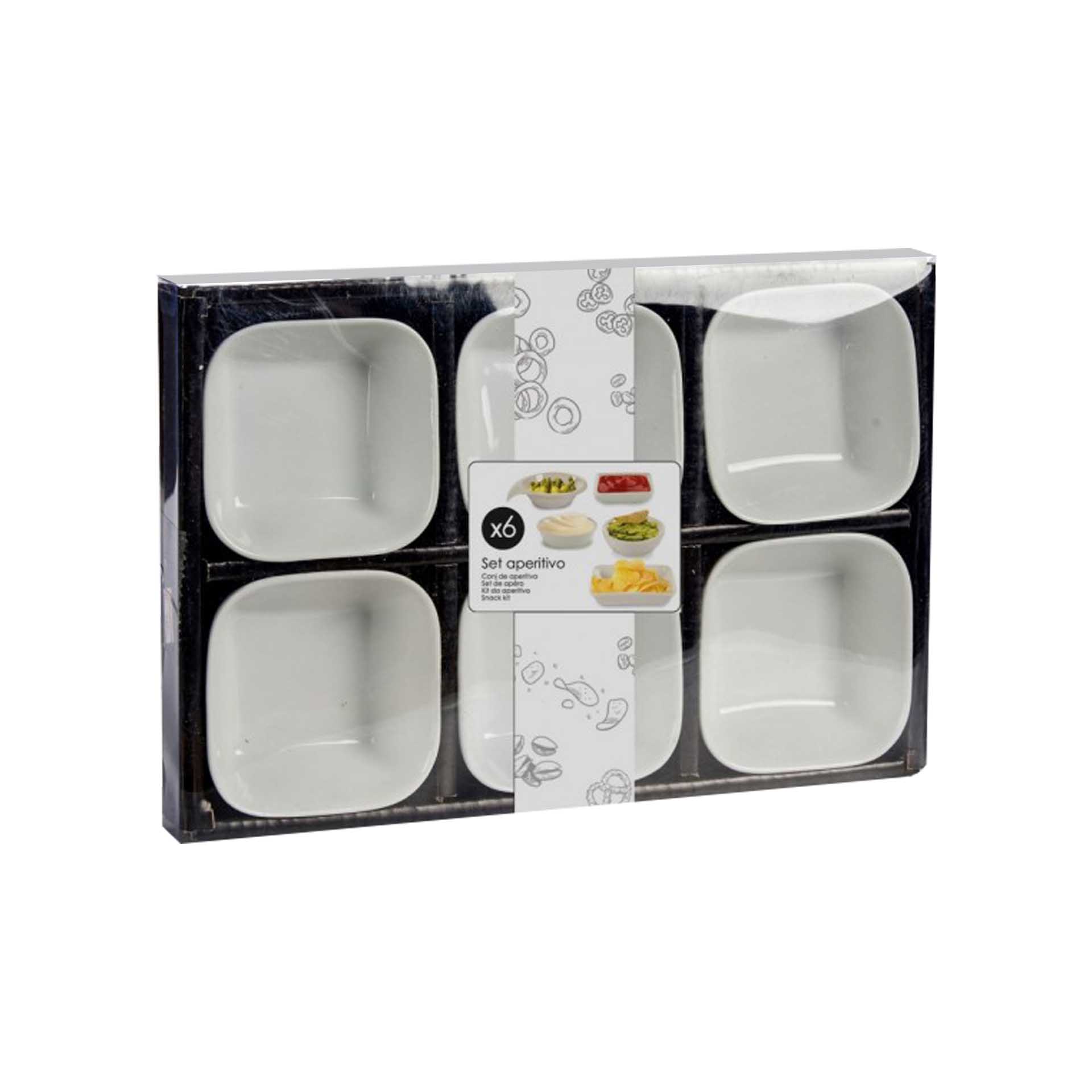 Taças Porcelana Quadrada 8X3X8cm Pack 6