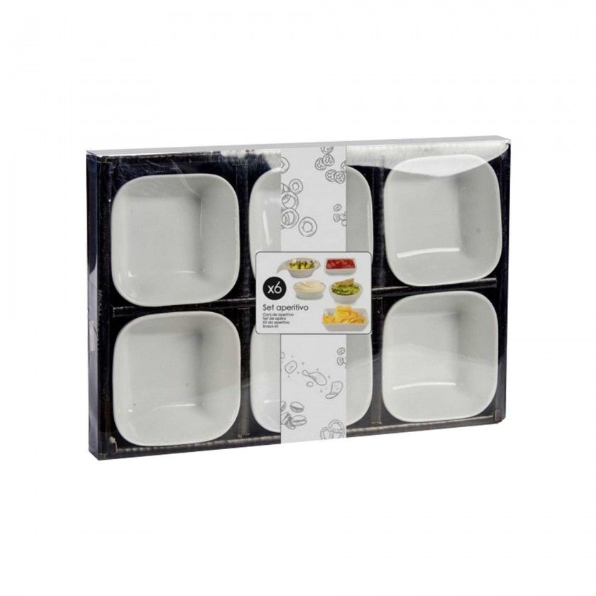Taças Porcelana Quadrada 8X3X8cm Pack 6 Taças Porcelana Quadrada 8X3X8cm Pack 6