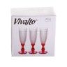 Copo Flute Picotado com P Vermelho 18cl 6X20cm Pack 6