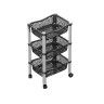 Carrinho Polipropileno Multipractic 3 Cestos Preto 29.5X39X67cm Carrinho Polipropileno Multipractic 3 Cestos Preto 29.5X39X67cm