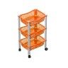Carrinho Polipropileno Multipractic 3 Cestos Laranja 29.5X39X67cm