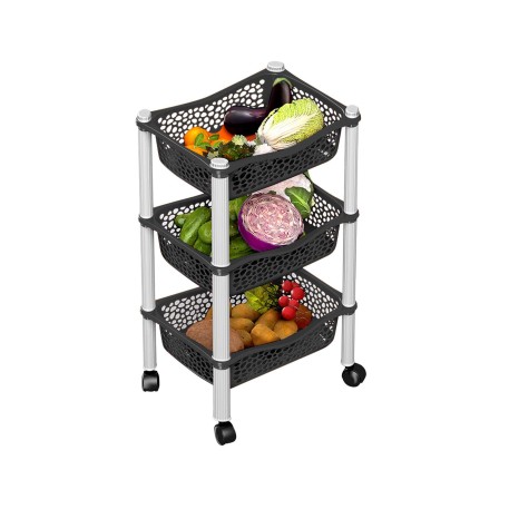 Carrinho Polipropileno Multipractic 3 Cestos Preto 29.5X39X67cm - Image product