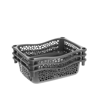 Carrinho Polipropileno Multipractic 3 Cestos Antracite 29.5X39X67cm