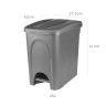 Balde Lixo com Pedal Antracite 25L 42X27.5X41cm Balde Lixo com Pedal Antracite 25L 42X27.5X41cm