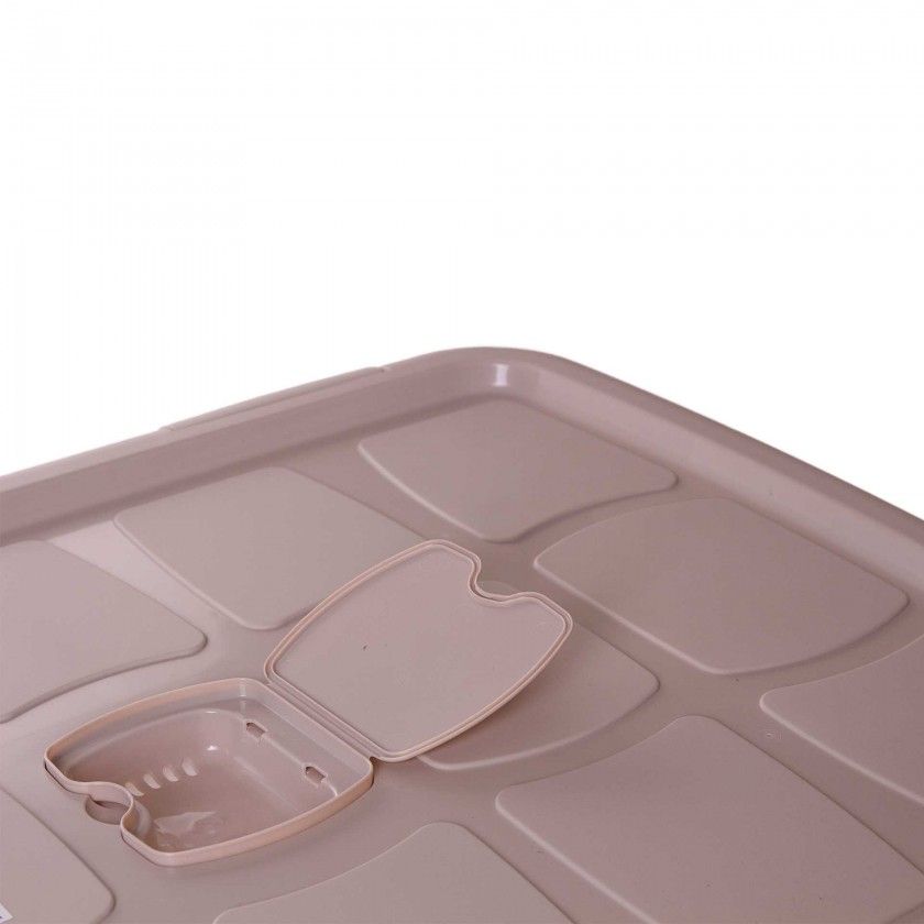 Caixa Arrumos New Box com Fechos e Rodas Bege 100l 76.8X56.5X34.8cm
