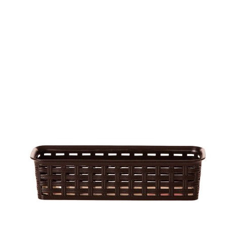Cesto Multiusos Pl�stico Rattan Retangular Castanho 800ml 24.2X8X6cm - Image product