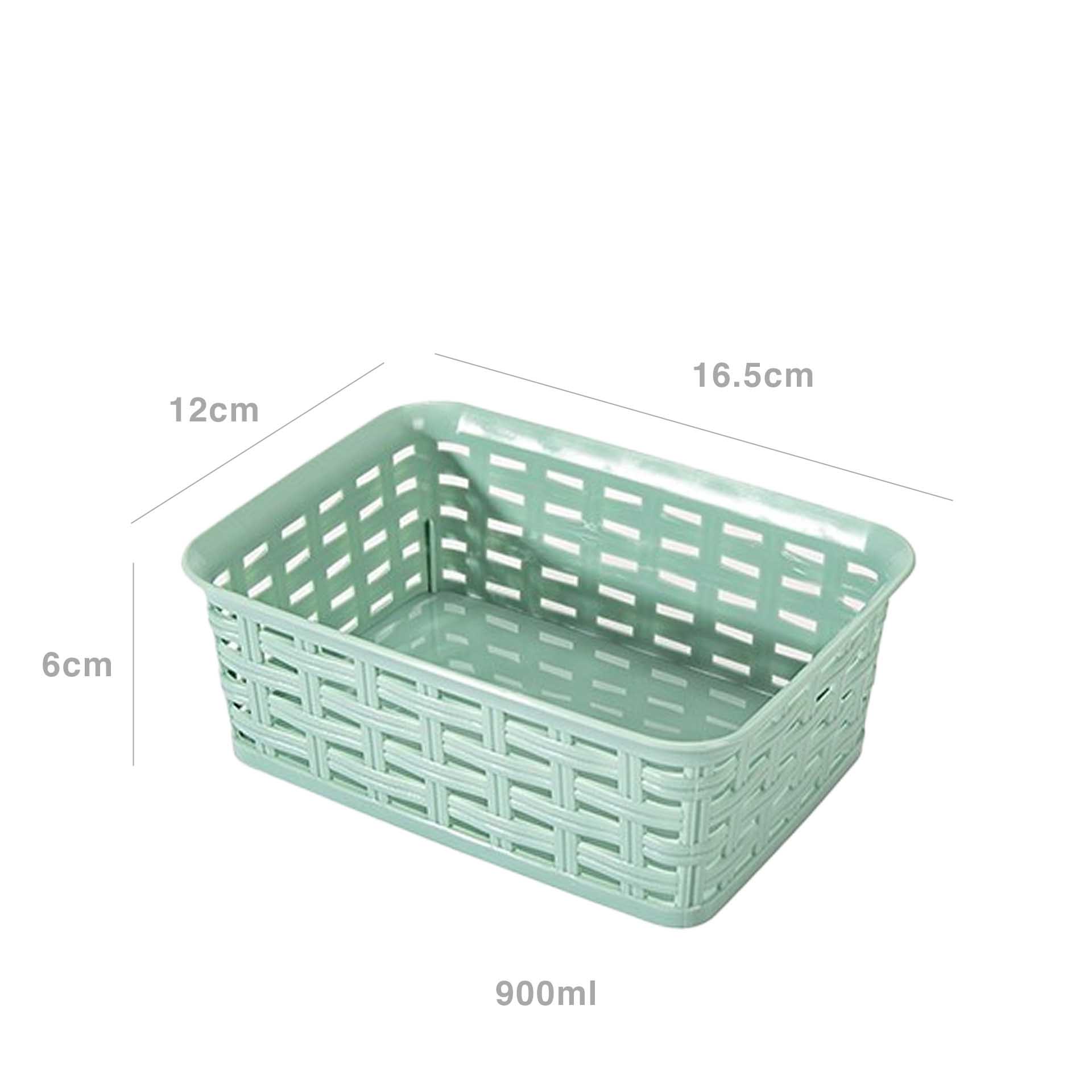 Cesto Multiusos Plástico Rattan Retangular Multicor 900ml 16.5X12X6cm
