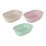 Cesto Multiusos Plstico Rattan Oval Multicor 2000ml 18.4X25.6X7.4cm