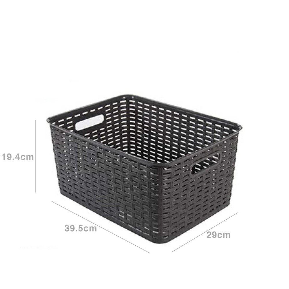 Cesto Multiusos Pl�stico Rattan 18l 39.5X29X19.4cm Castanho