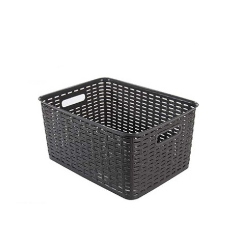 Cesto Multiusos Plástico Rattan 18l 39.5X29X19.4cm Castanho - Image product
