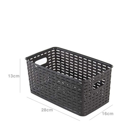 Cesto Multiusos Plástico Rattan 5l 28X16X13cm Castanho - Image product