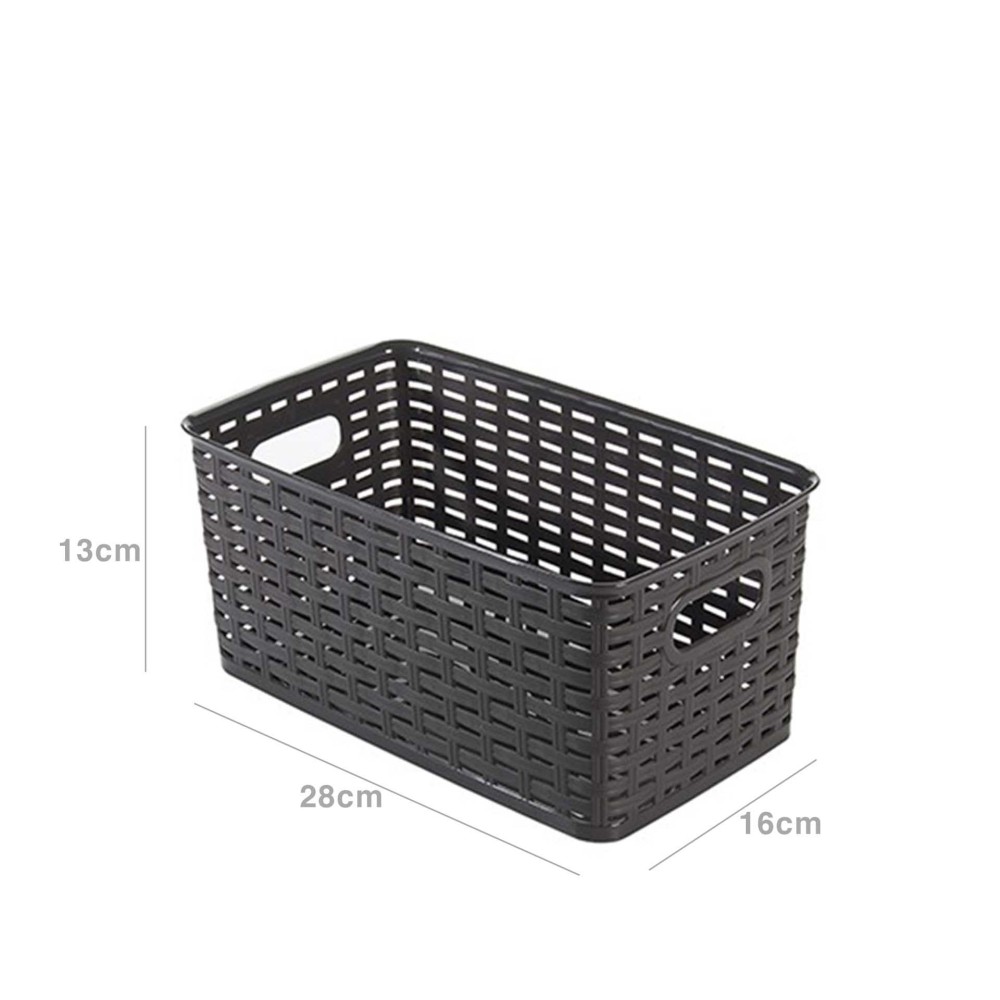 Cesto Multiusos Pl�stico Rattan 5l 28X16X13cm Castanho